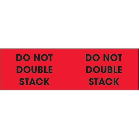 Bondad 3 x 10 in. - Do Not Double Stack Fluorescent Red Labels - Roll of 500 BO3348544